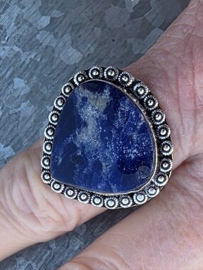 Sodalite Gemstone Ring in 925 Sterling Silver (10)